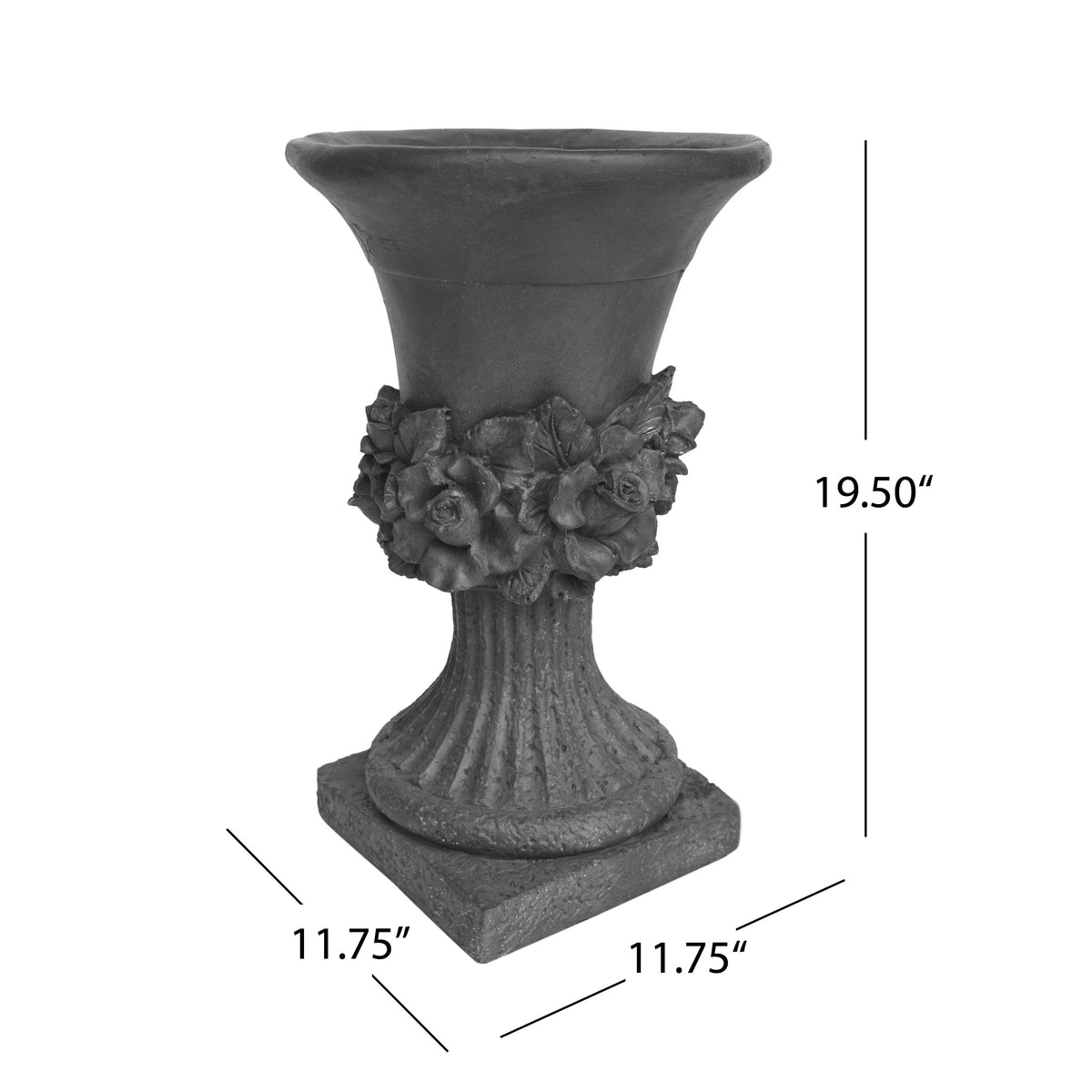 MGO Garden Urn Planter with Weather Resistance - Gray