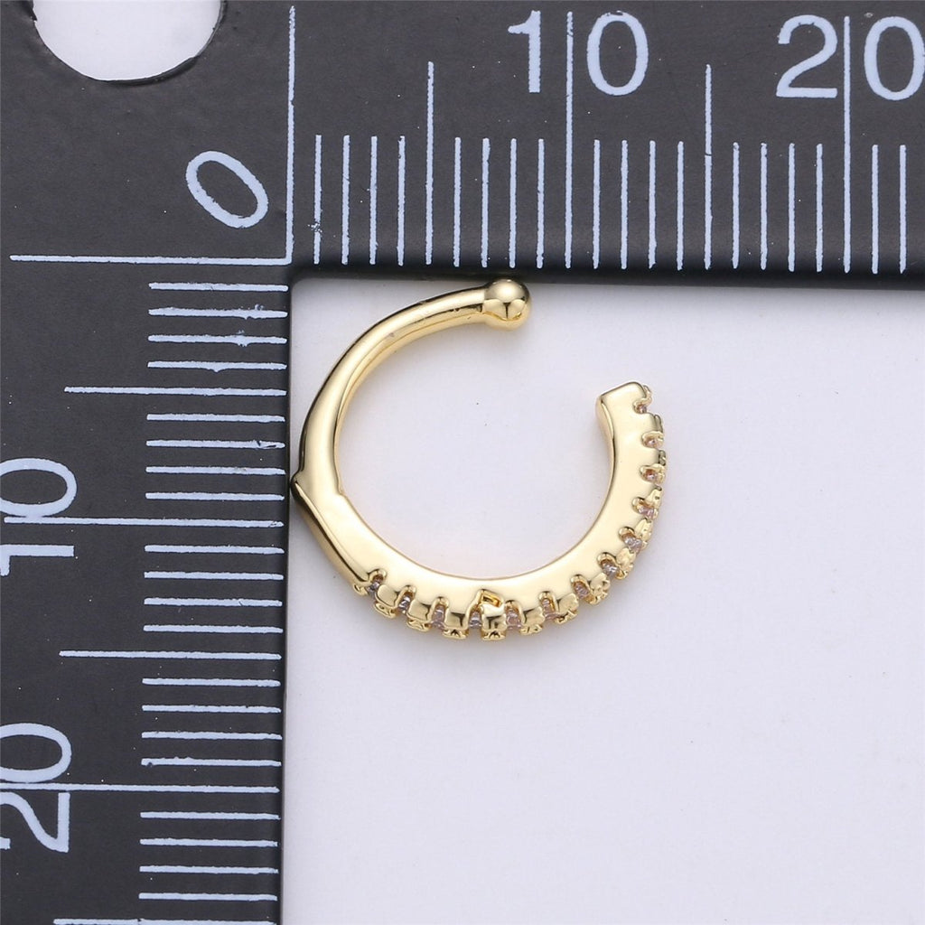 Micro Pave Gold Filled Earring Simple Ear Cuff, delicate ear cuff, ear cuff no piercing, gold ear cuff, ear cuff, gold ear cuff AI-131