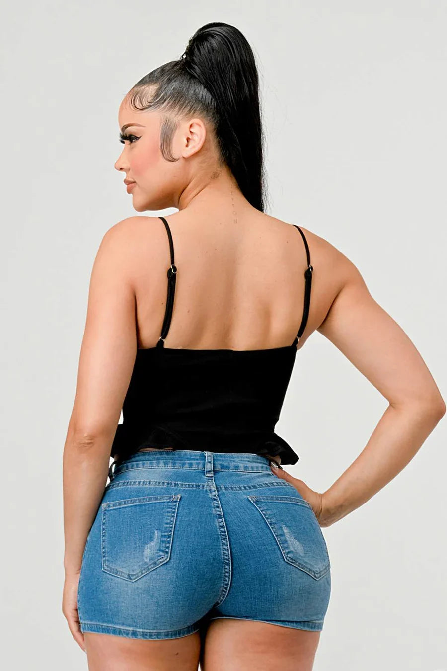 SUPER SOFT SCUBA SIDE FRILLED CAMI BODYSUIT