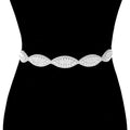 Rhinestone Pave Sash Ribbon Crystal Bridal Sash Wedding Belt Bridal Headband Tie
