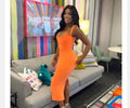 Orange Sexy Sleeveless Bodycon Bandage Night Club FashionDress