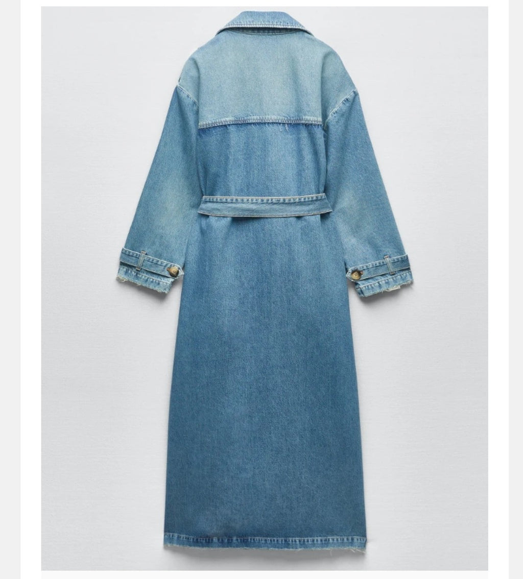 Long Denim Trench Coats