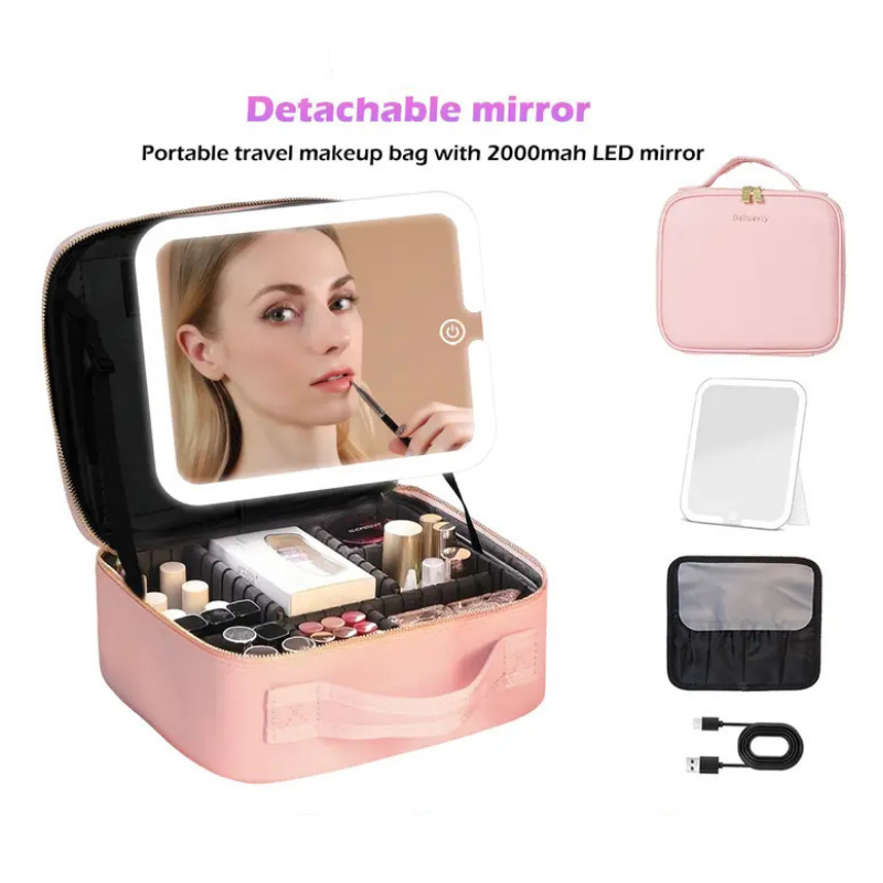 Travel Vanity Case with 4K LED Mirror