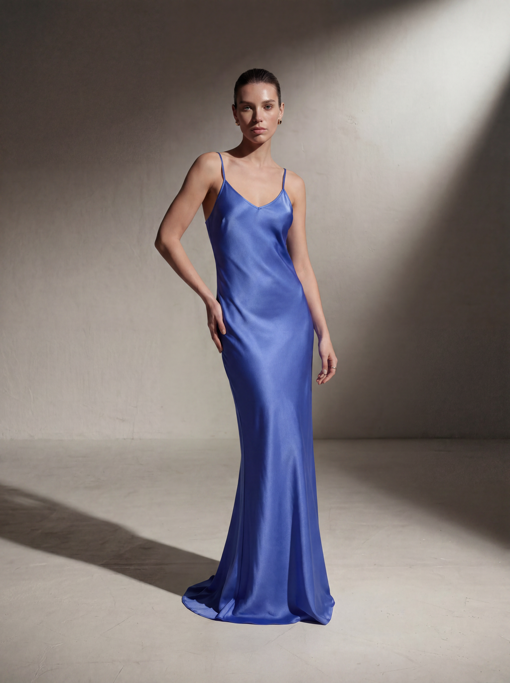 Silk Bias Slip - Periwinkle