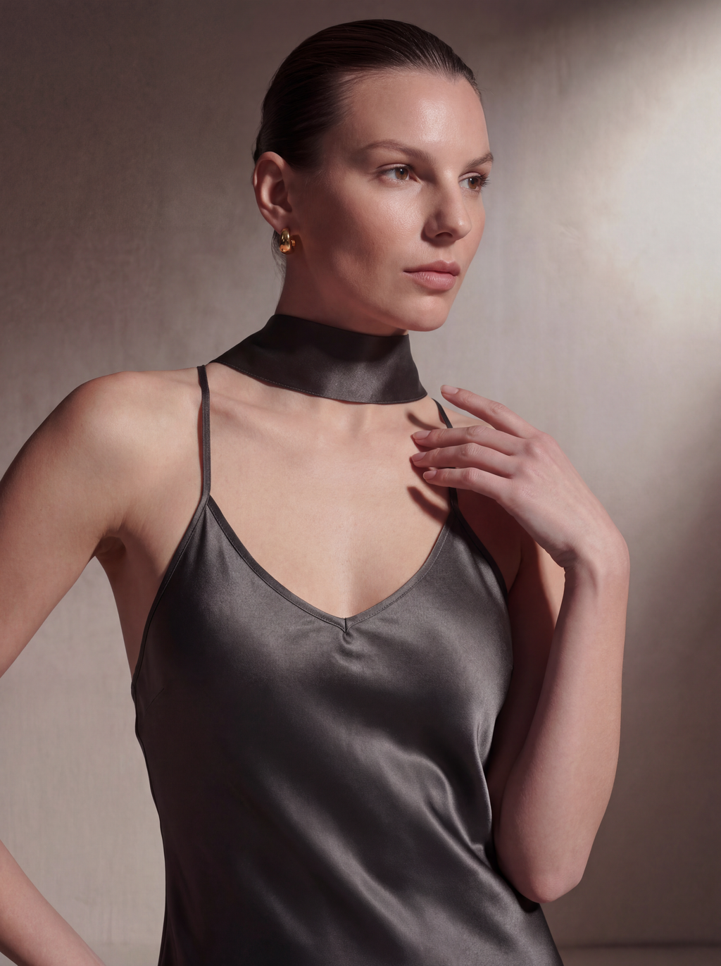 Silk Bias Slip - Gunmetal