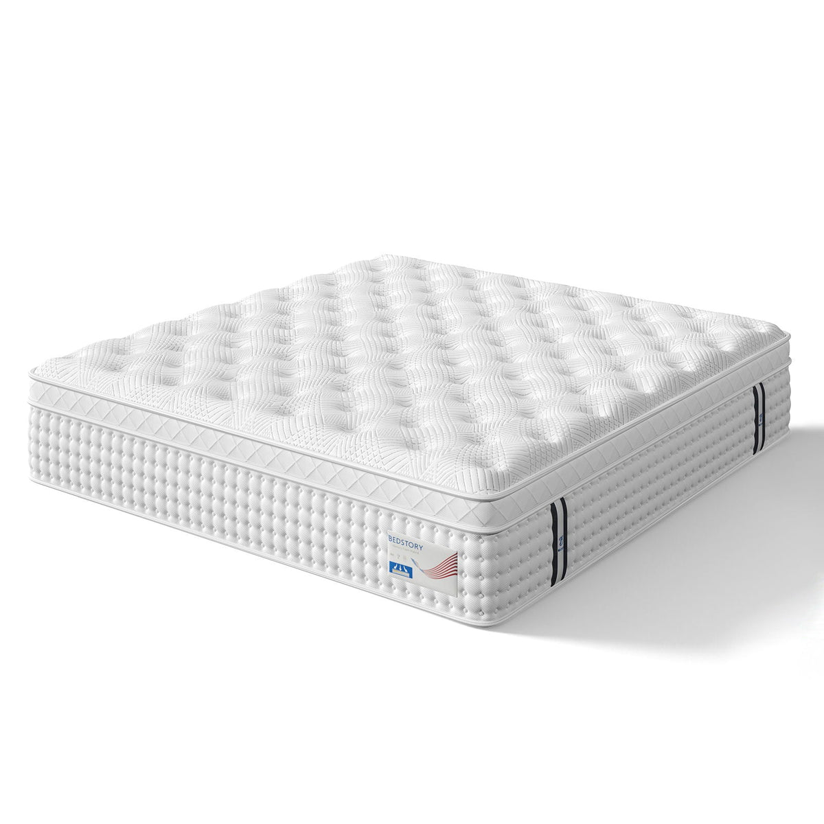 14" King Hybrid Mattress with Memory Foam & Pocket Springs - White