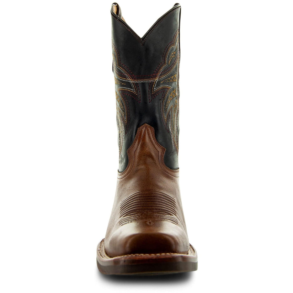 Miel Square Toe Leather Cowboy Boots H4002