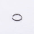 Titanium 10mm Micro Paved CZ Single Septum Cartilage Piercing Clicker | BJ-00029