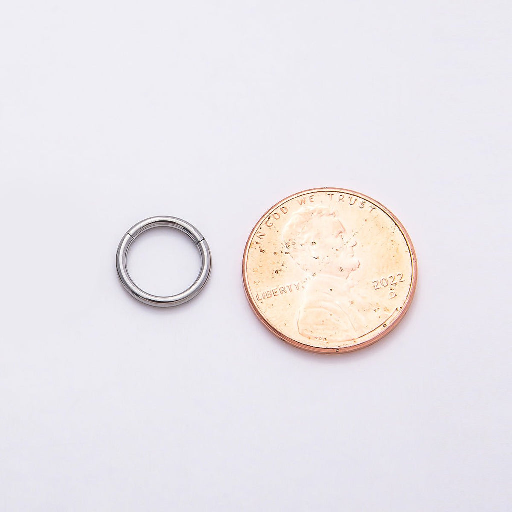 Titanium 10mm Minimalist Single Septum Cartilage Piercing Clicker Earrings | BJ-00030