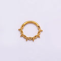 Titanium 11.5mm Spiked Cable Single Septum Cartilage Piercing Clicker in Gold & Silver | BJ-00017 BJ-00018