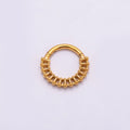 Titanium 11mm Geometric Molten Ball Bar Single Septum Cartilage Piercing Clicker in Gold & Silver | BJ-00035 BJ-00036
