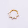 Titanium 12mm Clear CZ Cluster Gradient Single Septum Cartilage Piercing Clicker | BJ-00023