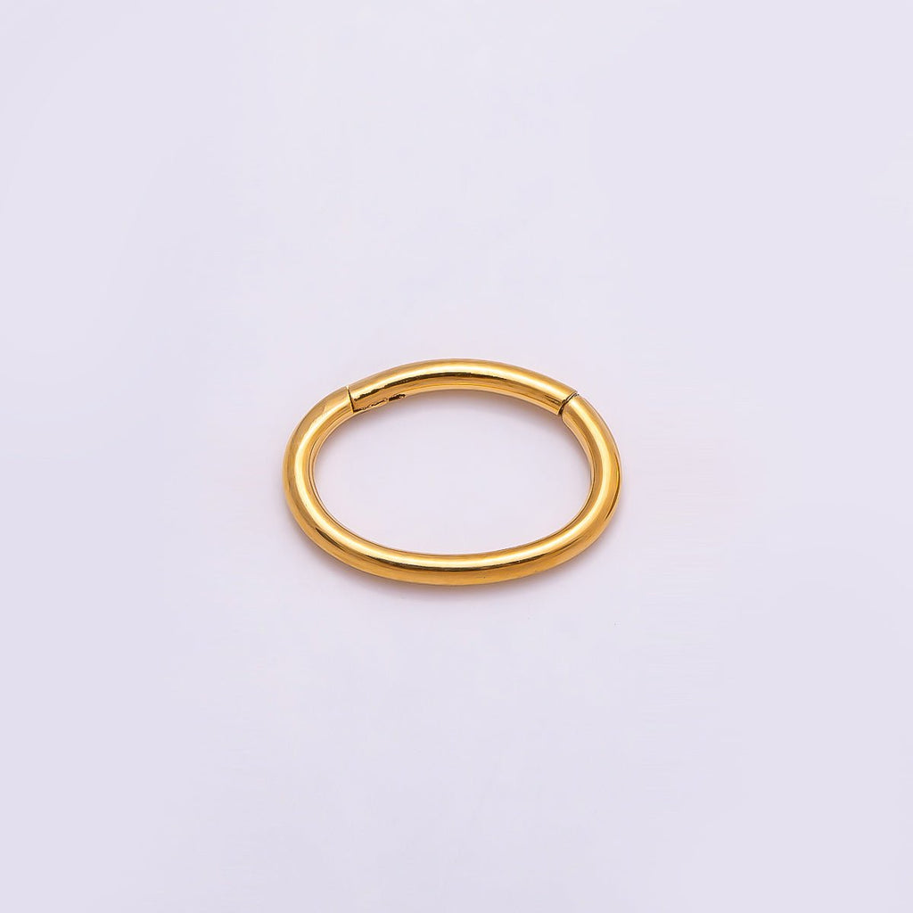 Titanium 13mm Minimalist Oval Single Septum Cartilage Piercing Clicker in Gold & Silver | BJ-00001 BJ-00002