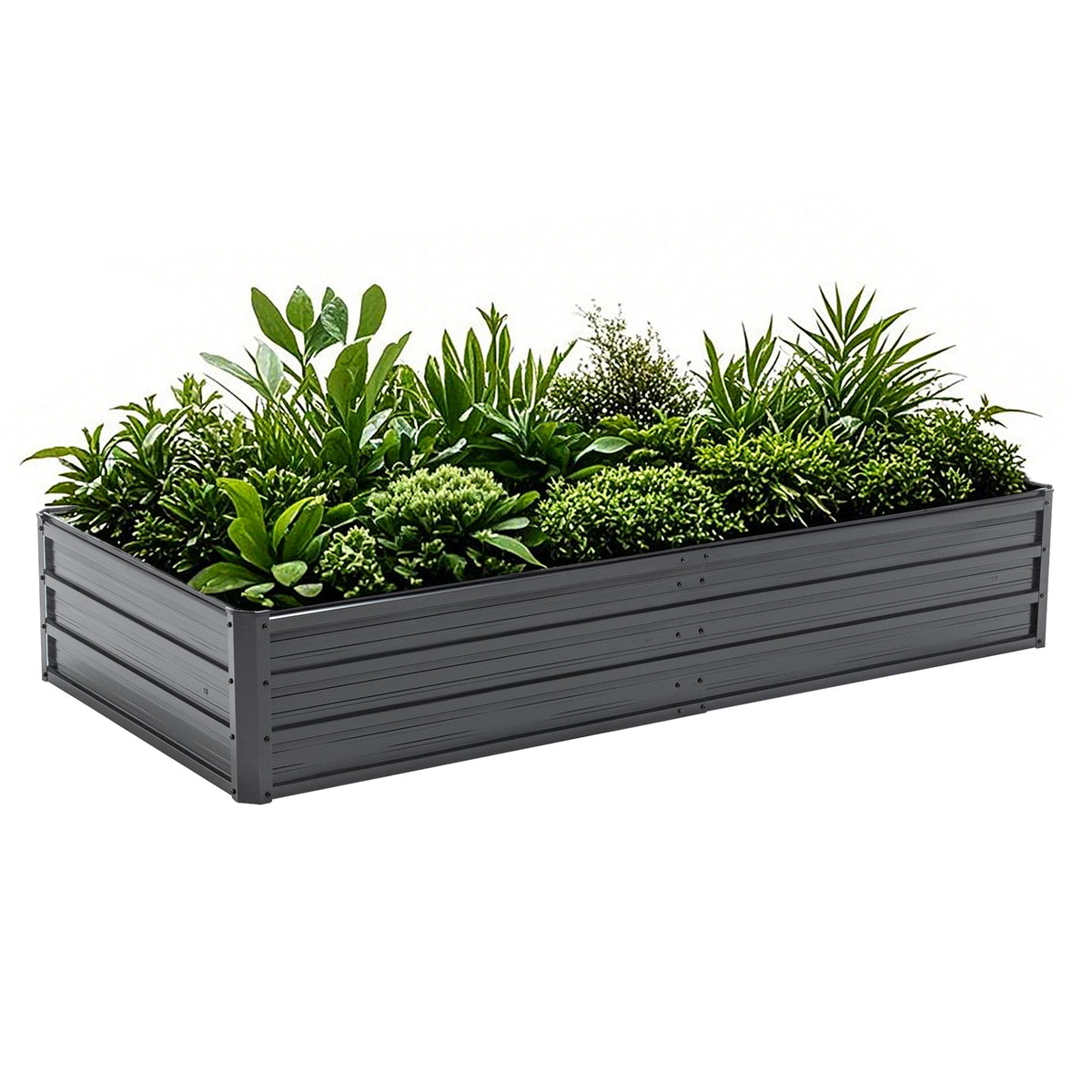 6x3x1 FT Metal Raised Garden Bed with Galvanized Steel - Black