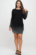 Long Sleeve Rhinestone Dress