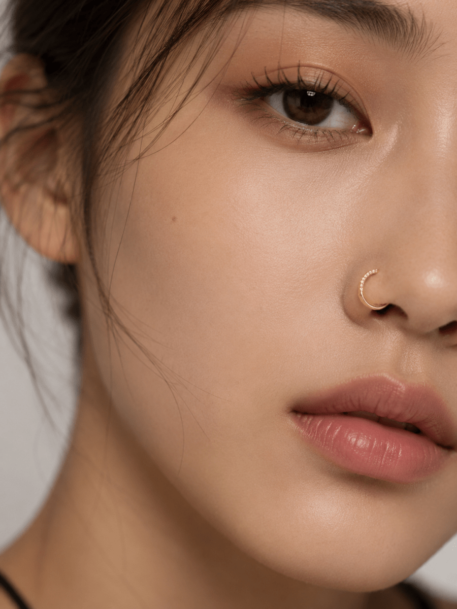 Titanium 10.5mm Micro Paved CZ Single Septum Cartilage Piercing Clicker in Gold & Silver | Findings-00401 Findings-00402