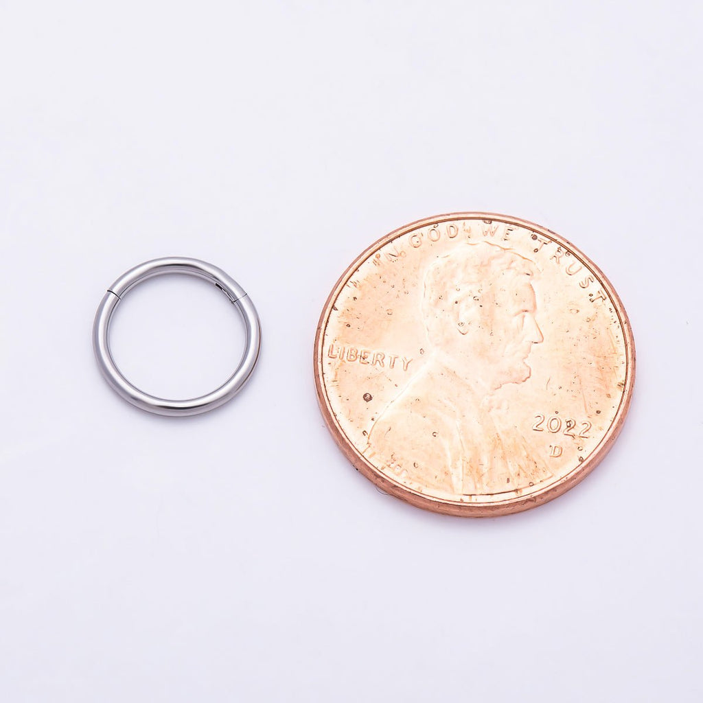 Titanium 10mm Silver Round Single Septum Cartilage Piercing Clicker | Findings-00469