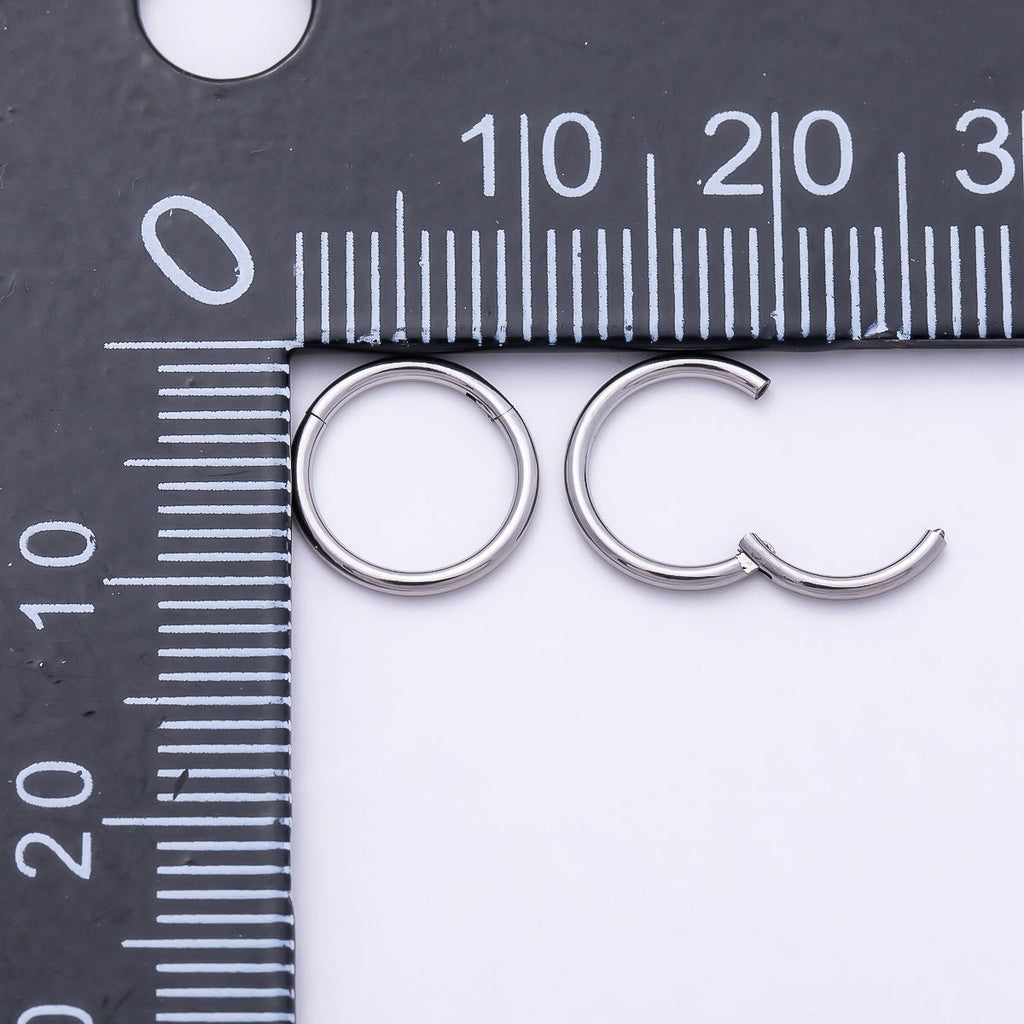 Titanium 10mm Silver Round Single Septum Cartilage Piercing Clicker | Findings-00469