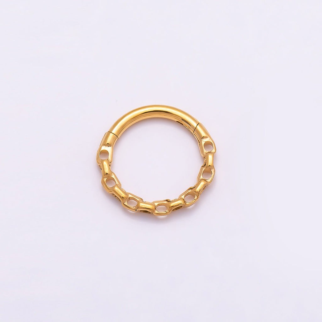 Titanium 11mm Cable Single Septum Cartilage Piercing Clicker in Gold & Silver | Findings-00307 Findings-00308