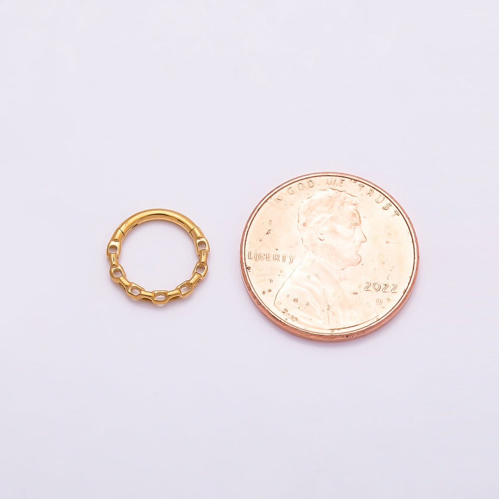 Titanium 11mm Cable Single Septum Cartilage Piercing Clicker in Gold & Silver | Findings-00307 Findings-00308
