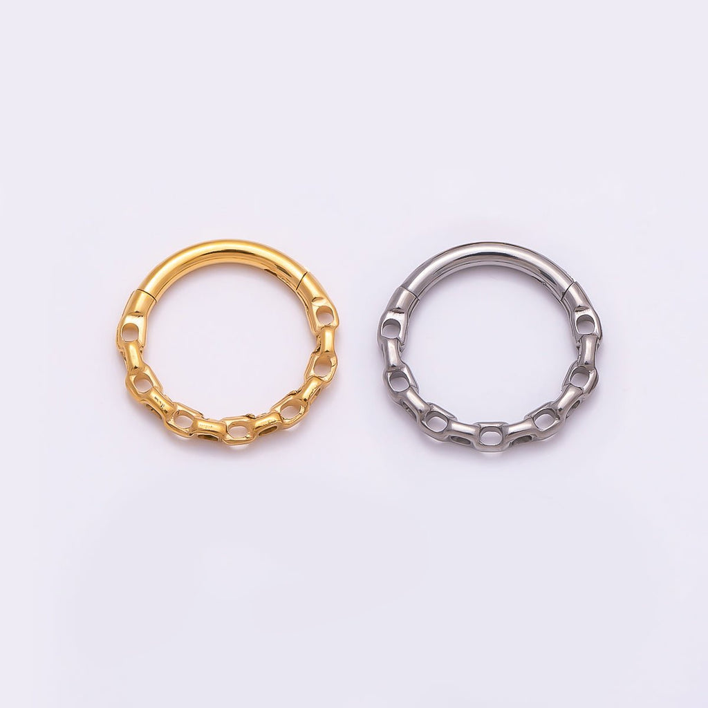 Titanium 11mm Cable Single Septum Cartilage Piercing Clicker in Gold & Silver | Findings-00307 Findings-00308