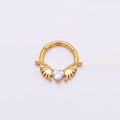 Titanium 12.5mm Clear CZ Heart Wings Single Septum Cartilage Piercing Clicker in Gold & Silver | Findings-00311 Findings-00312