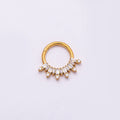 Titanium 13mm Clear CZ Baguette Single Septum Cartilage Piercing Clicker in Gold & Silver | Findings-00323 Findings-00324