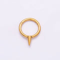 Titanium 14mm Spiked Minimalist Single Septum Cartilage Piercing Clicker in Gold & Silver | Findings-00303 Findings-00304