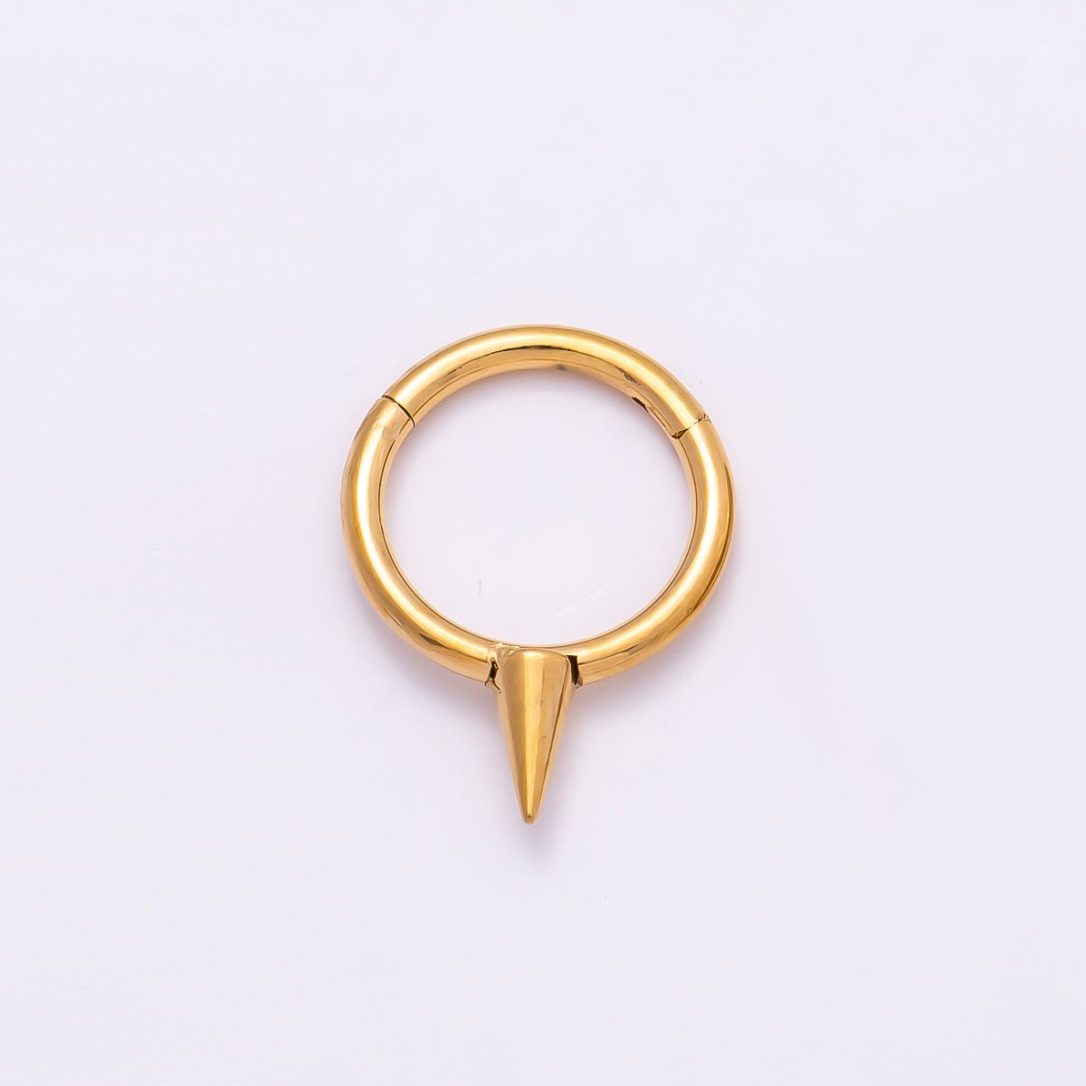 Titanium 14mm Spiked Minimalist Single Septum Cartilage Piercing Clicker in Gold & Silver | Findings-00303 Findings-00304
