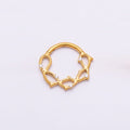 Titanium 15mm CZ Geometric Single Septum Cartilage Piercing Clicker in Gold & Silver | Findings-00305 Findings-00306