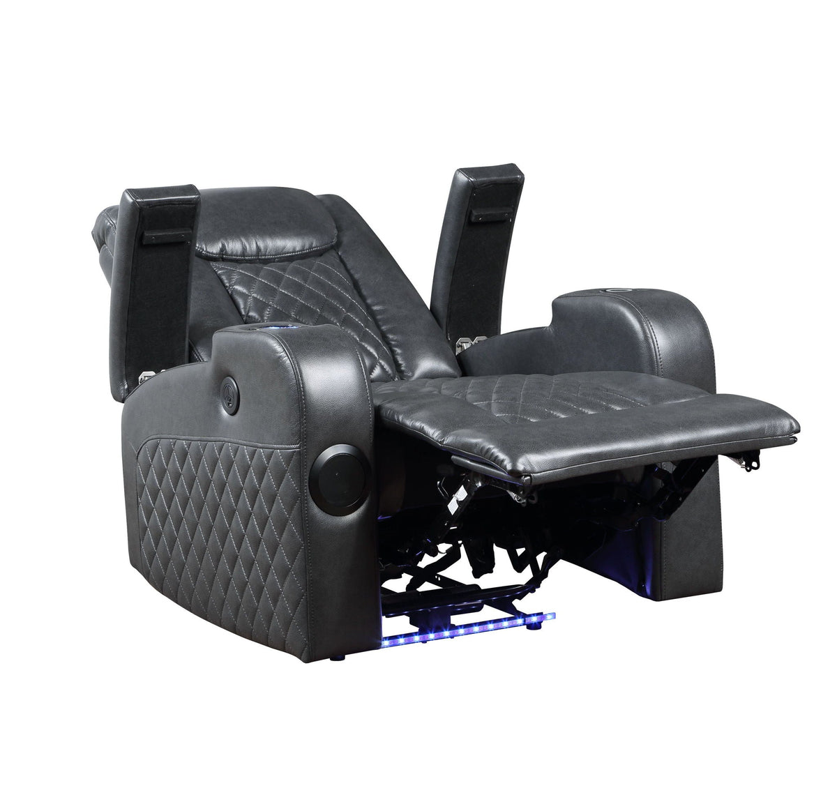 Alair Leather Aire Power Motion Recliner with Bluetooth & Wireless Charger - Dark Gray