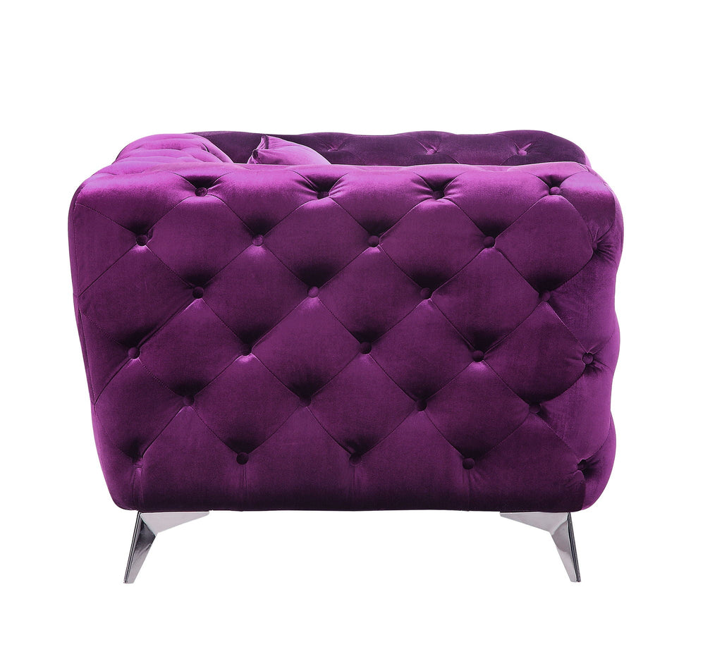 Atronia Luxurious Design Loveseat with Diamond Tufting - Blue or Purple