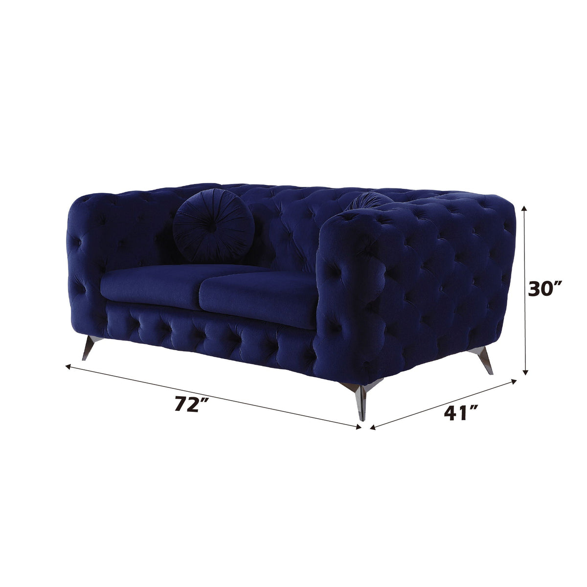 Atronia Luxurious Design Loveseat with Diamond Tufting - Blue or Purple