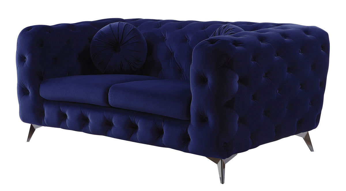 Atronia Luxurious Design Loveseat with Diamond Tufting - Blue or Purple