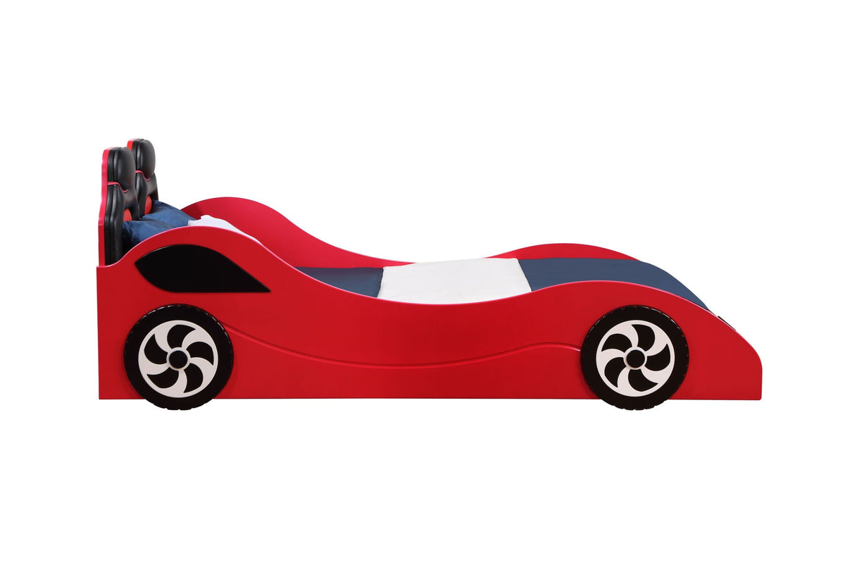 Twin Car Bed with LED Lights - Red or White