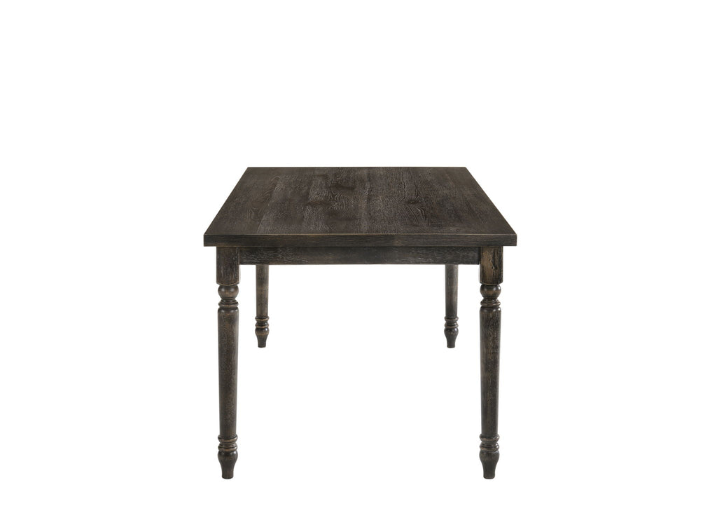 Weathered Gray 7 Piece Dining Room Set with Fabric Chairs - Gray