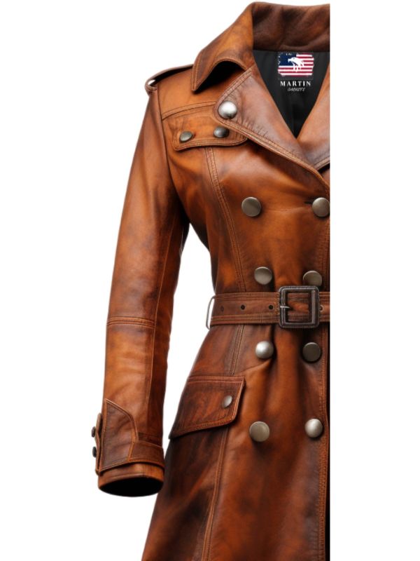 Vintage Leather Coat for Women